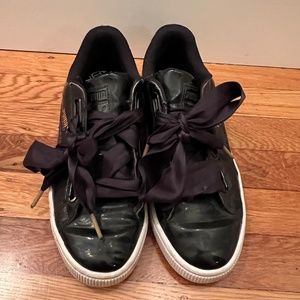Puma Basket Heart Patent Black Sneaker Size 7